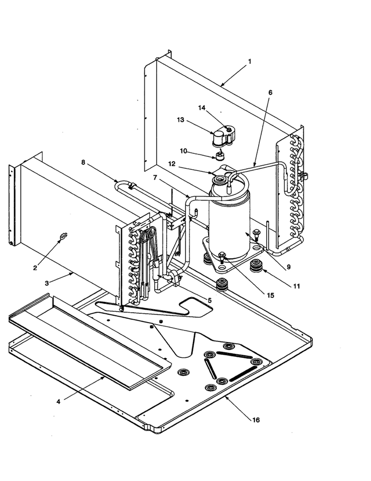 Compressor Assembly Diagram and Parts List for RC14010C2DR REV B Amana Air Conditioner