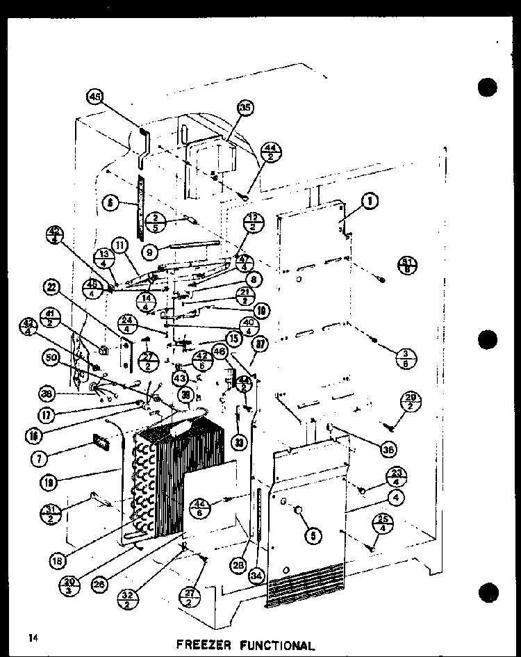 Freezer Functional Diagram and Parts List for SL22GL-P7745508WL  Amana Refrigerator