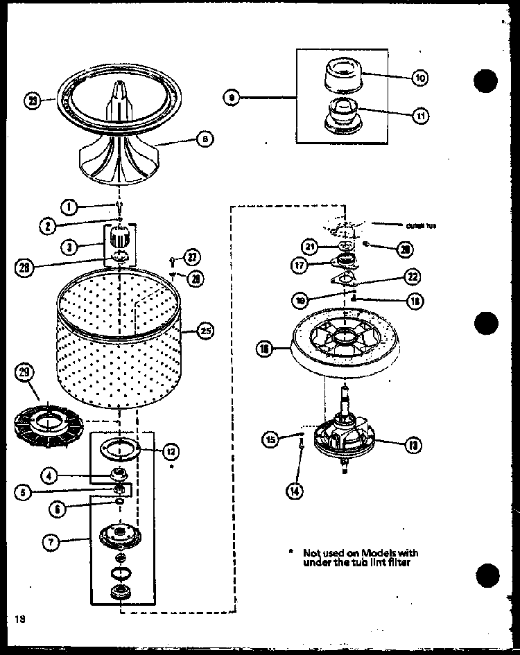 Section 9 Diagram and Parts List for LW2603 P1110504W Amana Washer