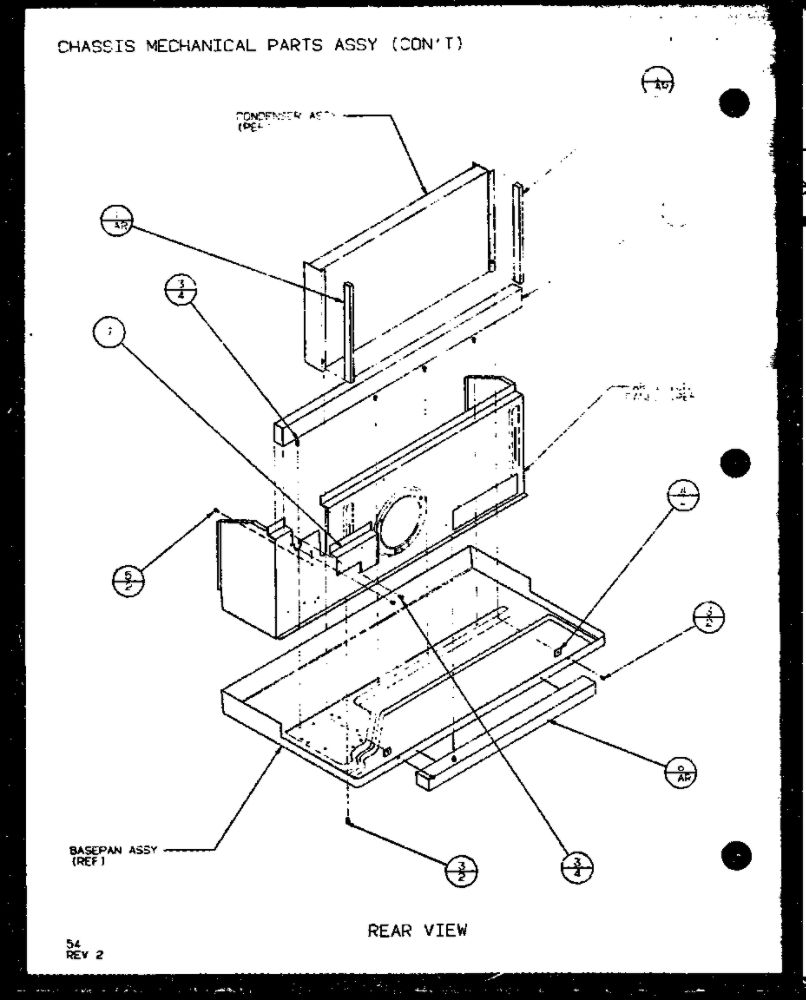 Chassis Mechanical Parts Assembly 7 Diagram and Parts List for PTC12300ER P9812515R Amana Air Conditioner