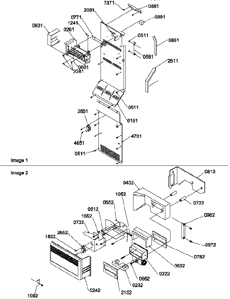 Ice Maker/control Assemblies Diagram and Parts List for SBIE20TPW-P1190708WW  Amana Refrigerator