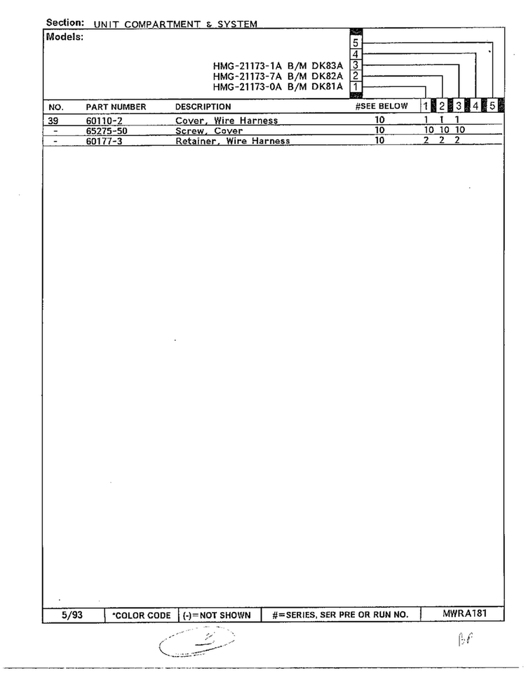 Unit Compartment And System Page 3 Diagram and Parts List for 21173-0A  Admiral Refrigerator