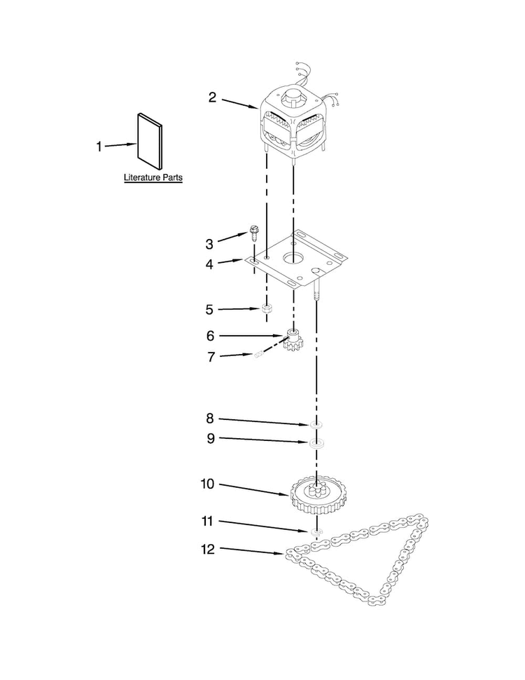 Motor And Drive Parts Diagram and Parts List for MTUC7500ADE0  Maytag Trash Compactor