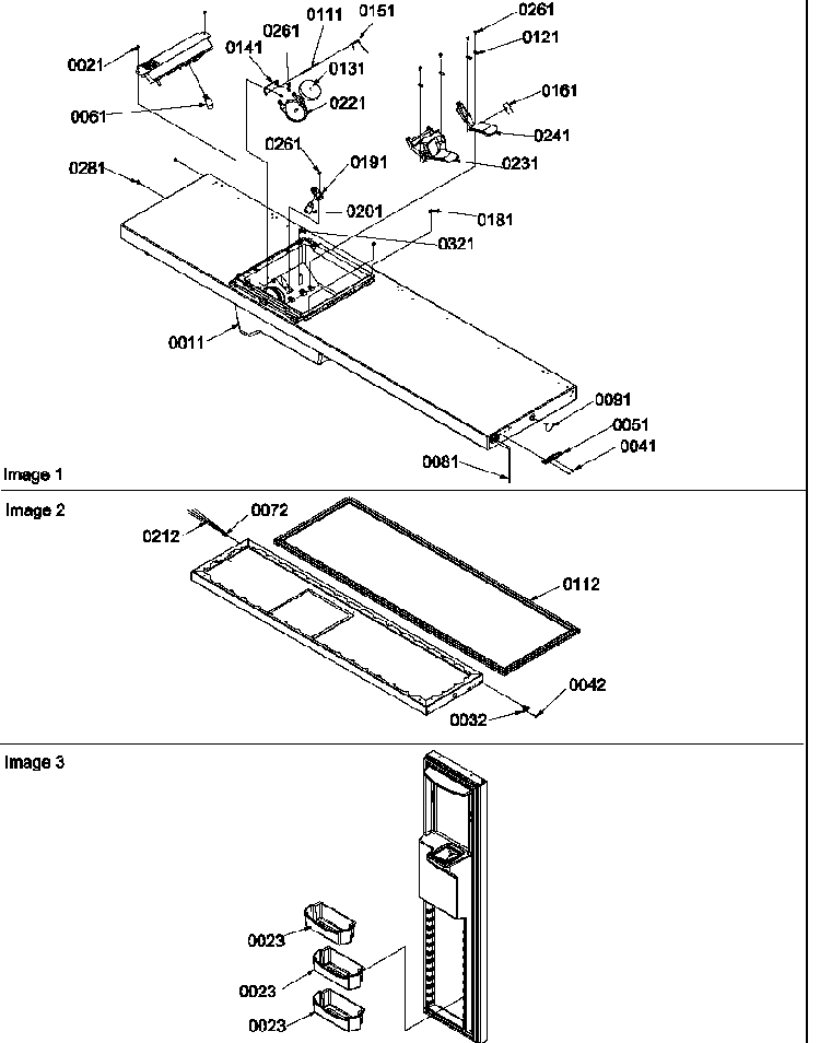Freezer Door Diagram and Parts List for SRD522VW-P1320301WW  Amana Refrigerator