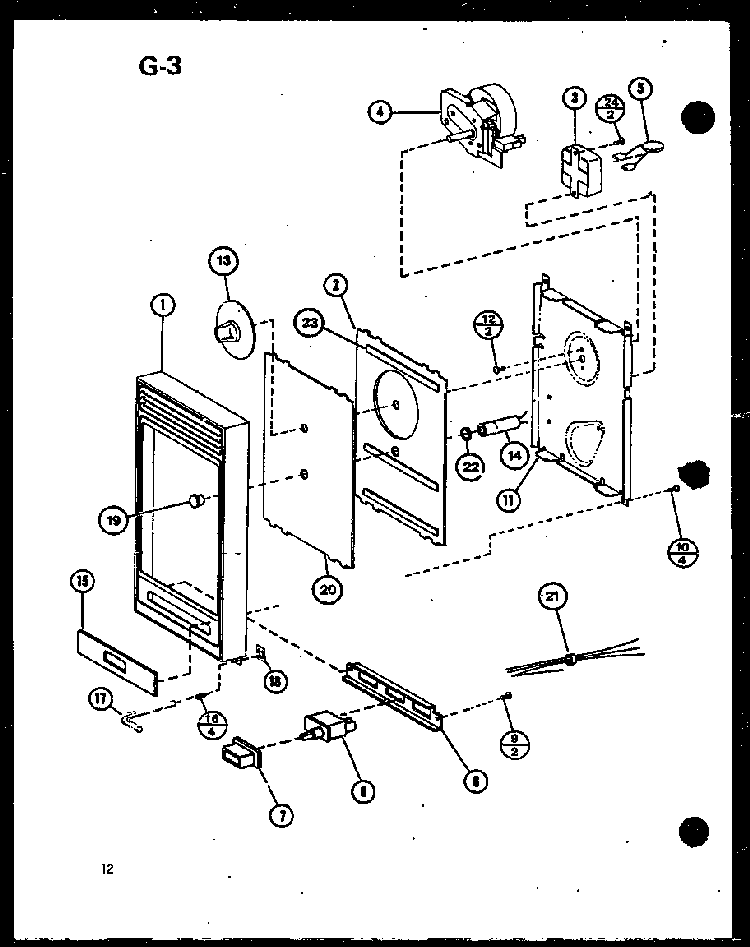 Control Diagram and Parts List for RS-7A P75589-7M Amana Microwave