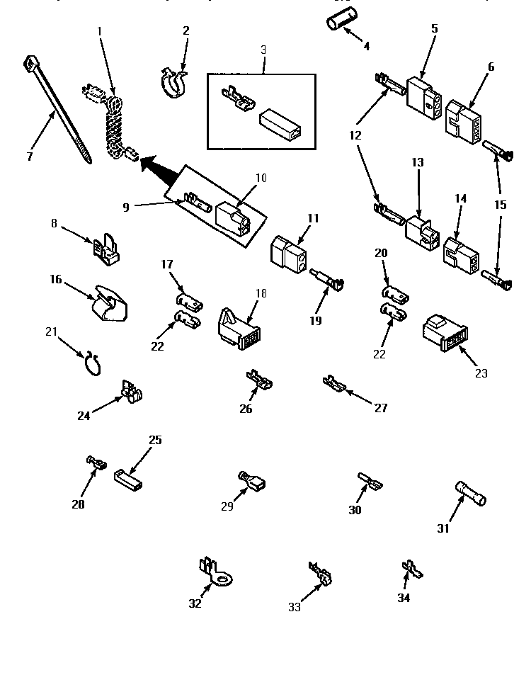 Terminals Diagram and Parts List for LEM547L-P1176706WL  Amana Dryer