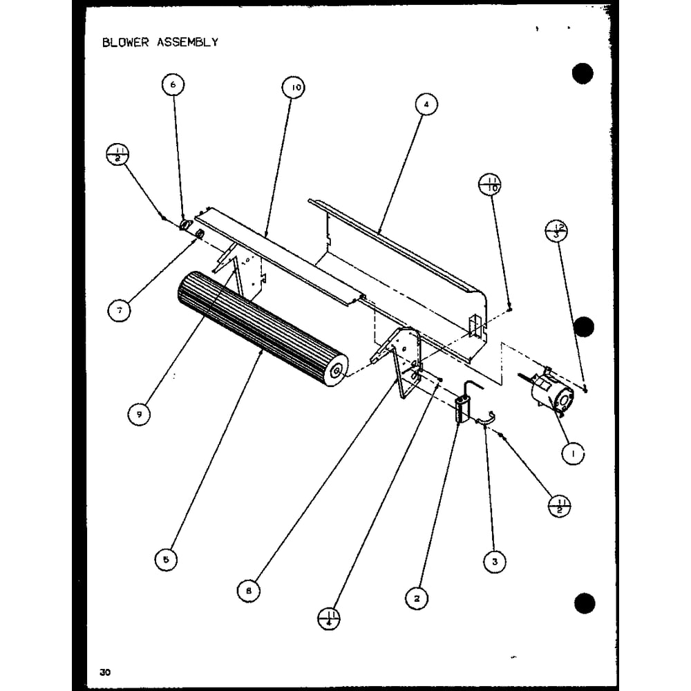 Blower Assembly 5 Diagram and Parts List for PTC07300ER P9812501R Amana Air Conditioner