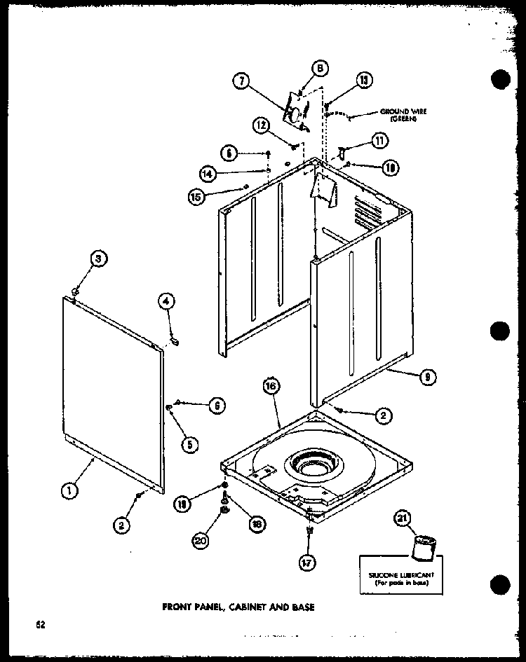 Front Panel Diagram and Parts List for TAA400 P77040-2W Amana Washer