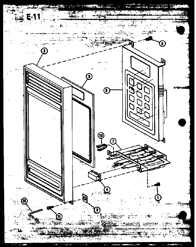 Control Panel Diagram and Parts List for RL6-10 P76382-2M Amana Microwave