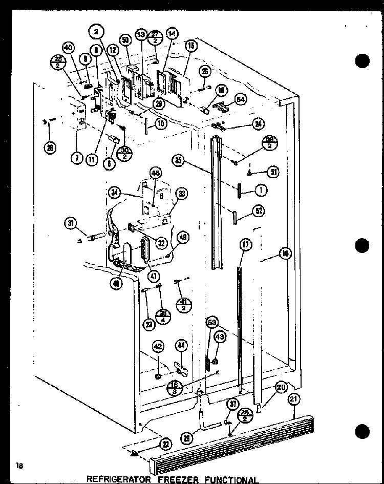 Refrigerator Freezer Functional Diagram and Parts List for SRI19F-L-P7700004WL  Amana Refrigerator