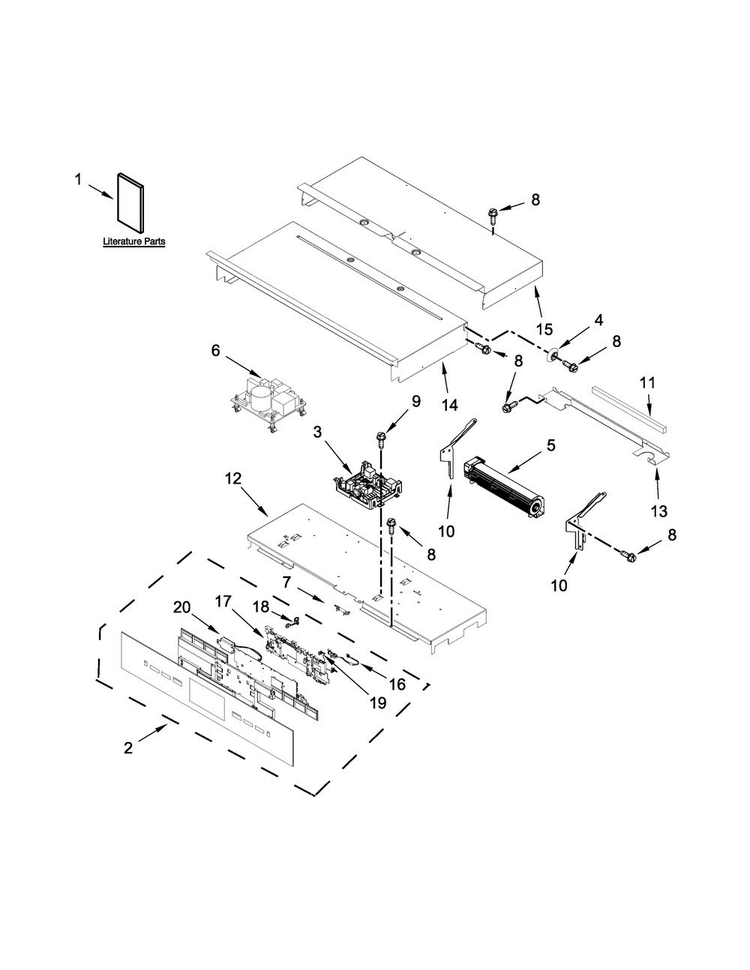 Control Panel Parts Diagram and Parts List for JJW3430DB01  Jenn-Air Wall Oven