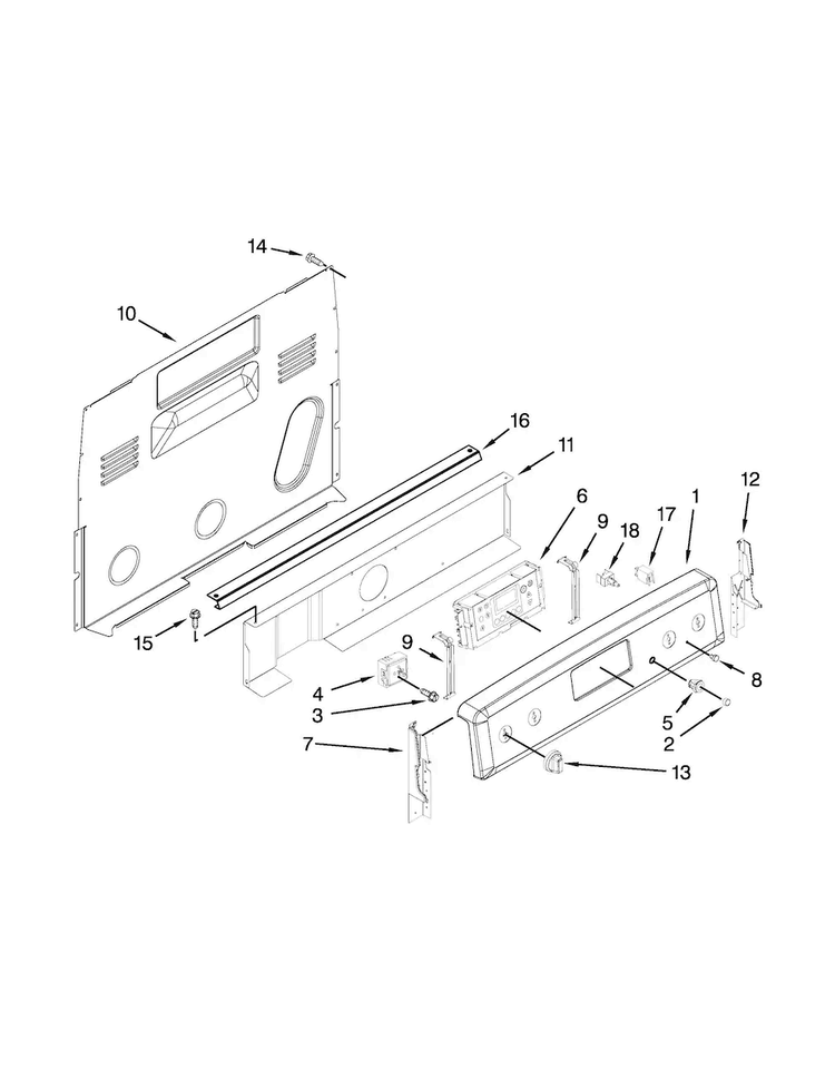 Control Panel Parts Diagram and Parts List for MER8680BW0  Maytag Range