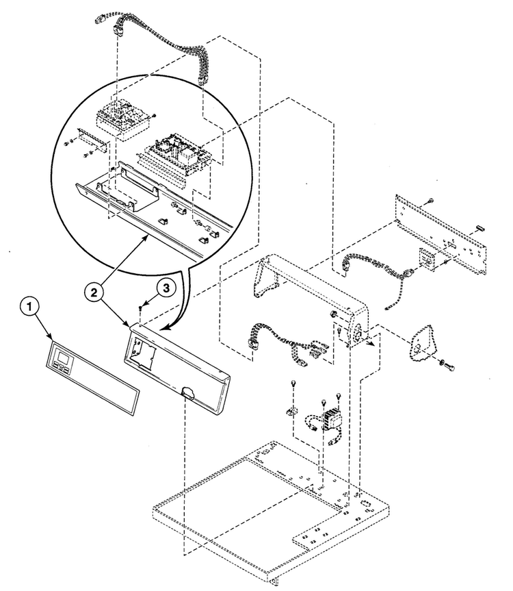 Control Panel Diagram and Parts List for SDGT09WF  Speed Queen Dryer
