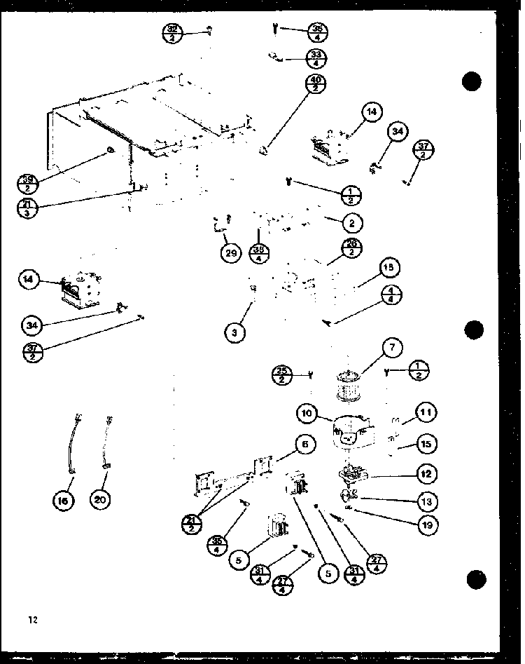 Blower Diagram and Parts List for RC-10SE P76881-1M Amana Microwave