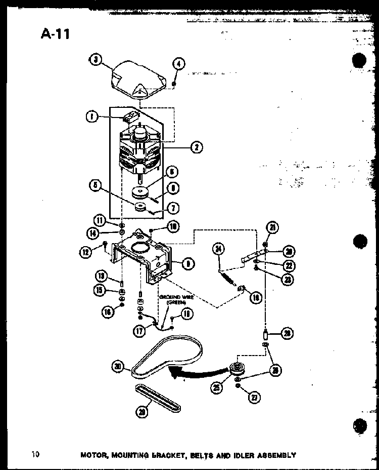 Motor Diagram and Parts List for TAA800 P75751-7W Amana Dryer