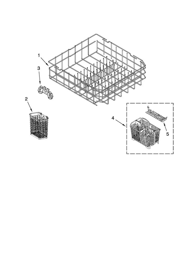 Lower Rack Parts Diagram and Parts List for MDB8949SAM0  Maytag Dishwasher