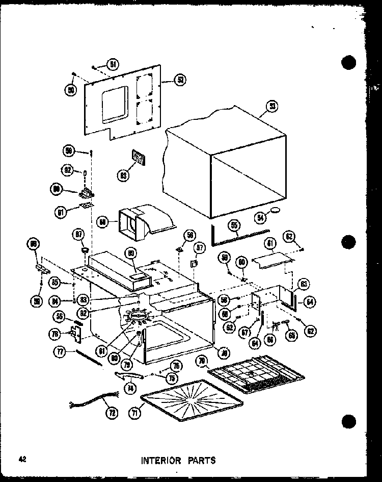 Interior Parts Diagram and Parts List for R-2 P71306-2M Amana Microwave