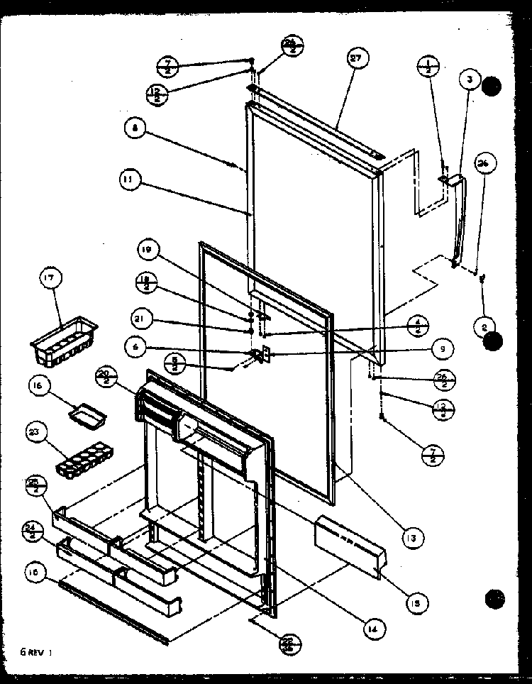 Refrigeator Door Diagram and Parts List for TQ20QBW-P1111604WW  Amana Refrigerator