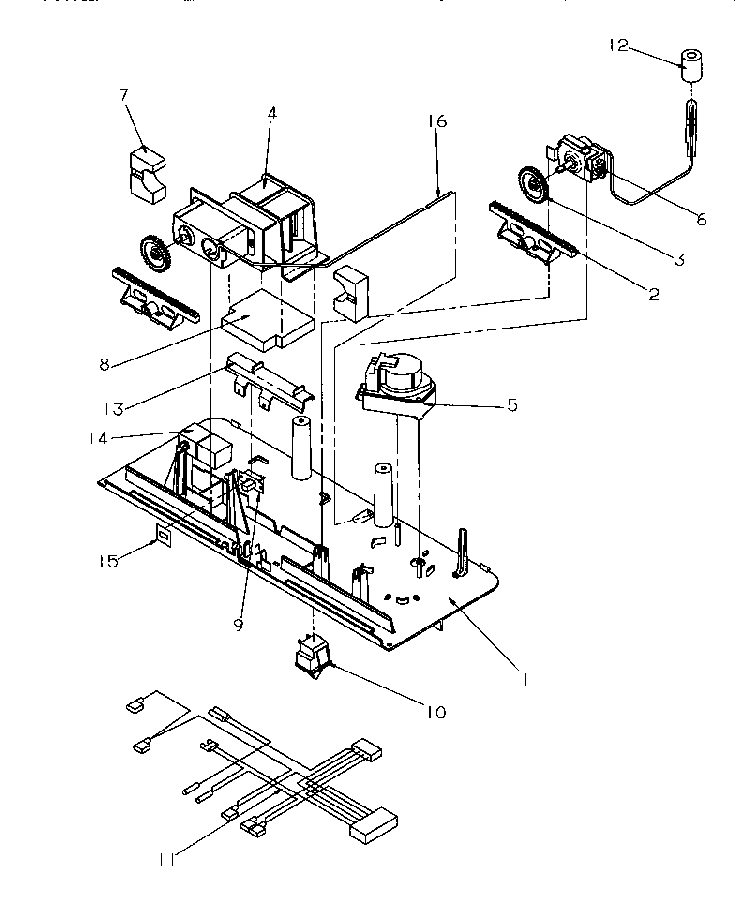 Control Assembly Diagram and Parts List for TR522SW-P1182701WW  Amana Refrigerator