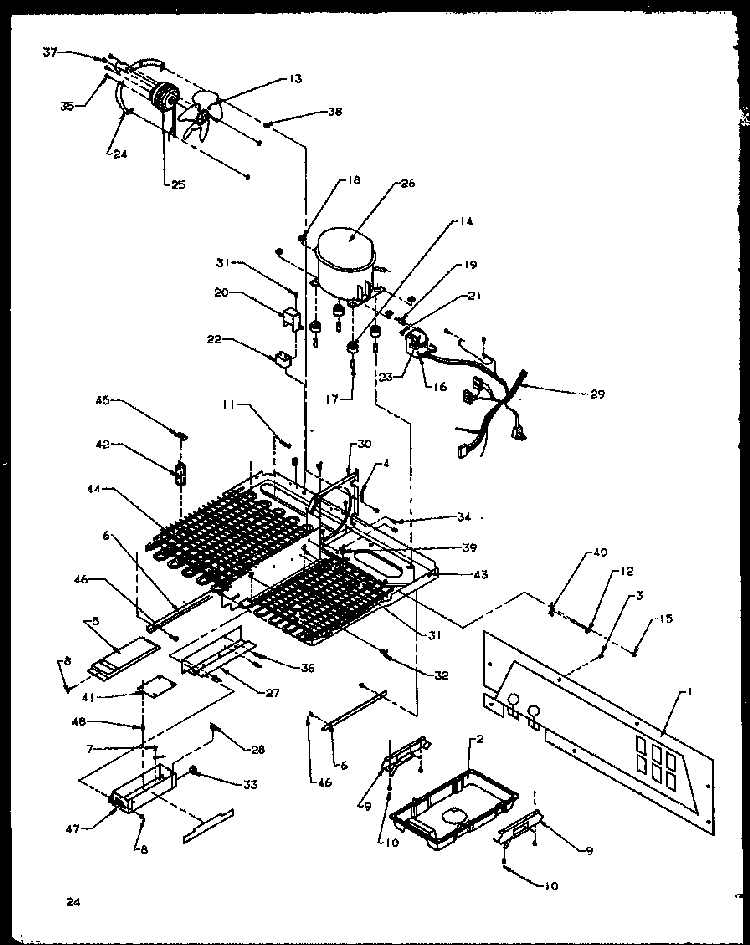 Machine Compartment Diagram and Parts List for SXD20NPW-P1162505WW  Amana Refrigerator