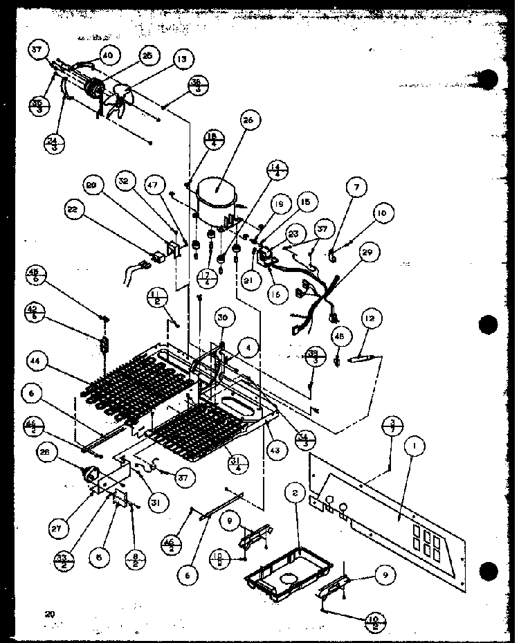 Machine Compartment Diagram and Parts List for 36501W-P1121705WW  Amana Refrigerator