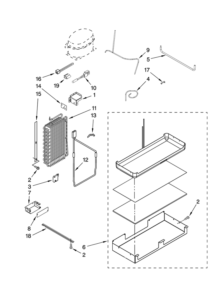 Lower Unit And Tube Parts Diagram and Parts List for JS48SEDUDB01  Jenn-Air Refrigerator