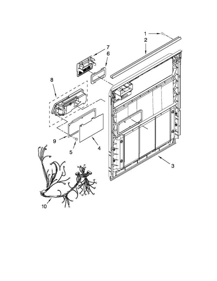 Inner Door Parts Diagram and Parts List for MDC4809PAW0  Maytag Dishwasher