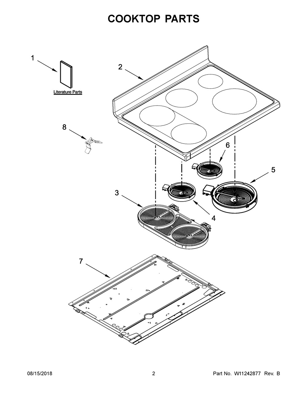 Cooktop Parts Diagram and Parts List for MET8800FZ01  Maytag Range
