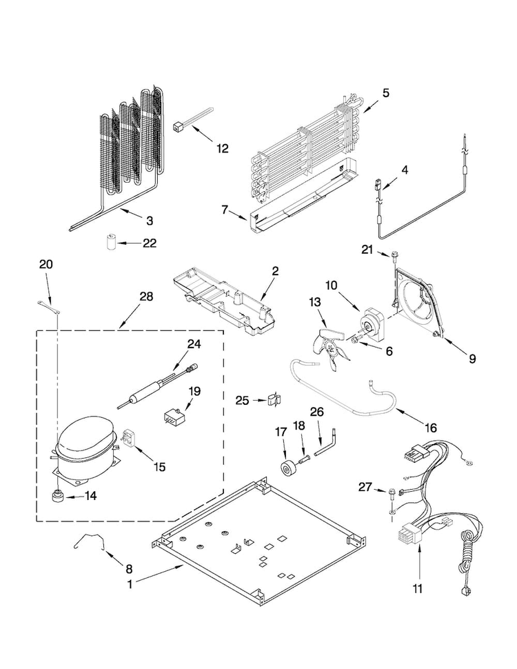Unit Parts Diagram and Parts List for M9BXXGMYM00  Maytag Refrigerator