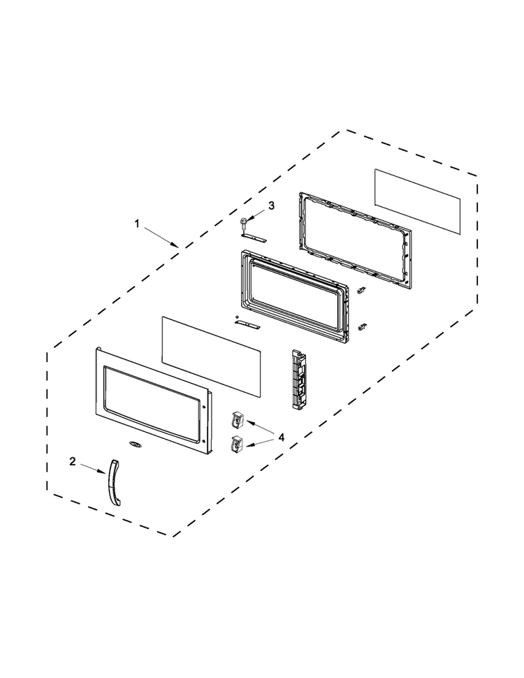 Door Parts Diagram and Parts List for AMV2175CW0  Amana Microwave