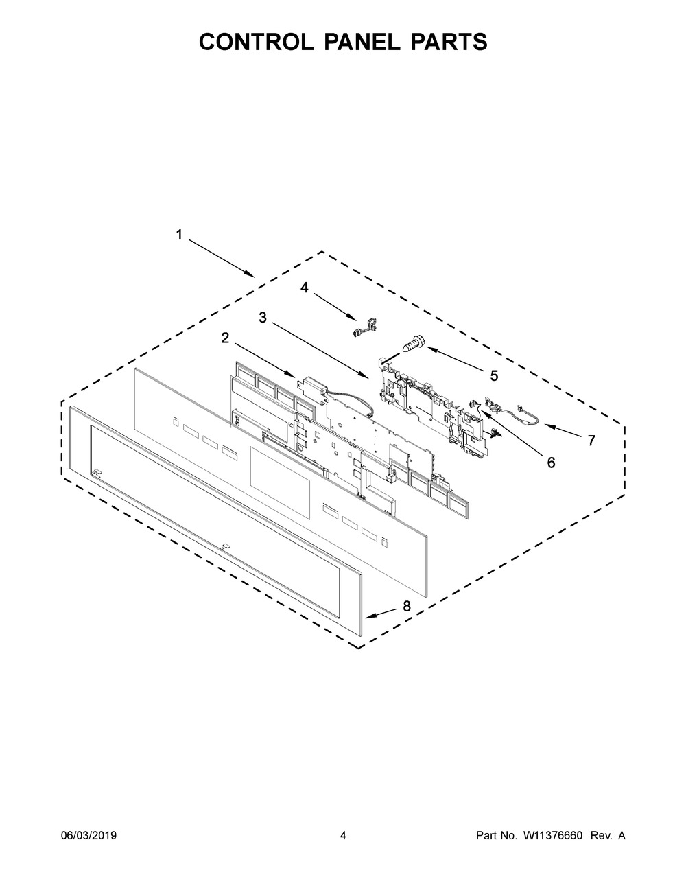 Control Panel Parts Diagram and Parts List for JMC2427IL02  Maytag Microwave