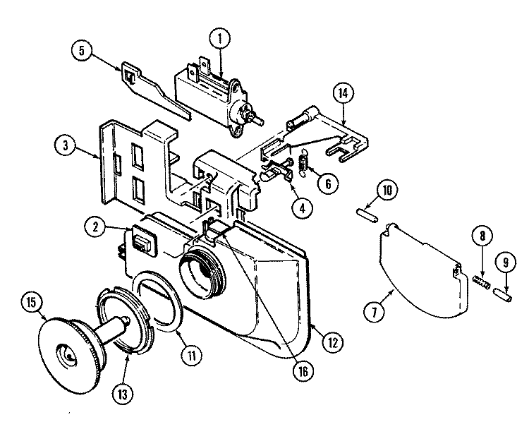 RINSE AID & SOAP DISPENSER Diagram and Parts List for DU4J  Magic Chef Dishwasher