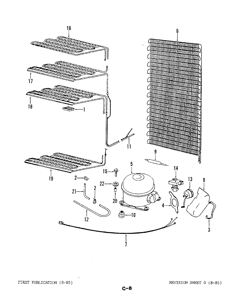 UNIT COMPARTMENT & SYSTEM Diagram and Parts List for DF15ATLWHT  Hardwick Freezer