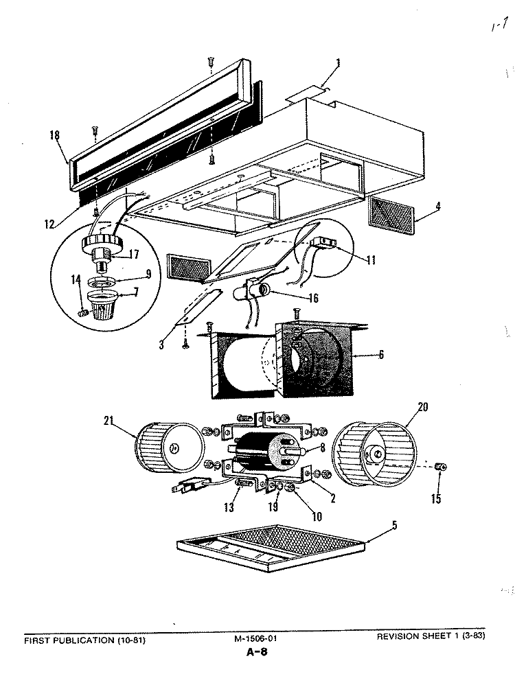 HOOD Diagram and Parts List for HA500-48  Magic Chef Range Hood