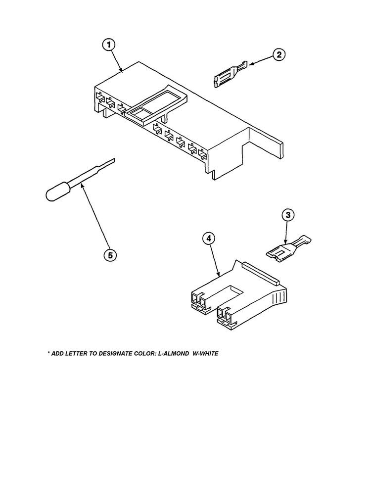 Motor Connection Blocks/terminals Diagram and Parts List for LW6123LM-PLW6123LMB  Amana Washer