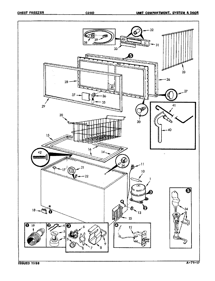 UNIT COMPARTMENT & SYSTEM Diagram and Parts List for C20D 8H012 Maytag Freezer