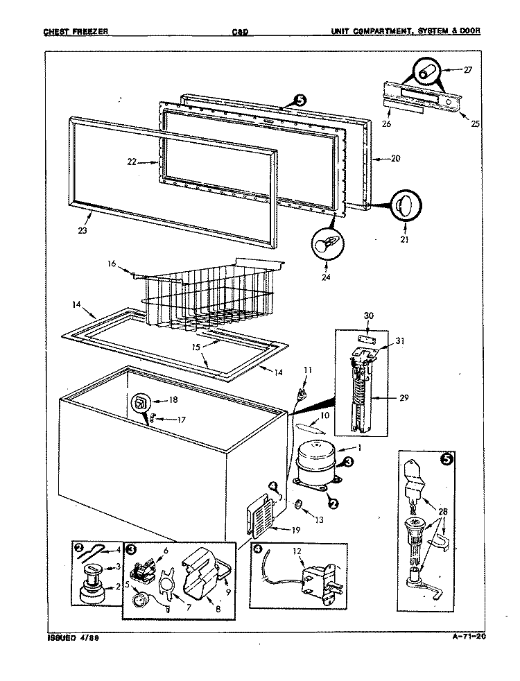 UNIT COMPARTMENT & SYSTEM Diagram and Parts List for C8D C8903 Maytag Freezer