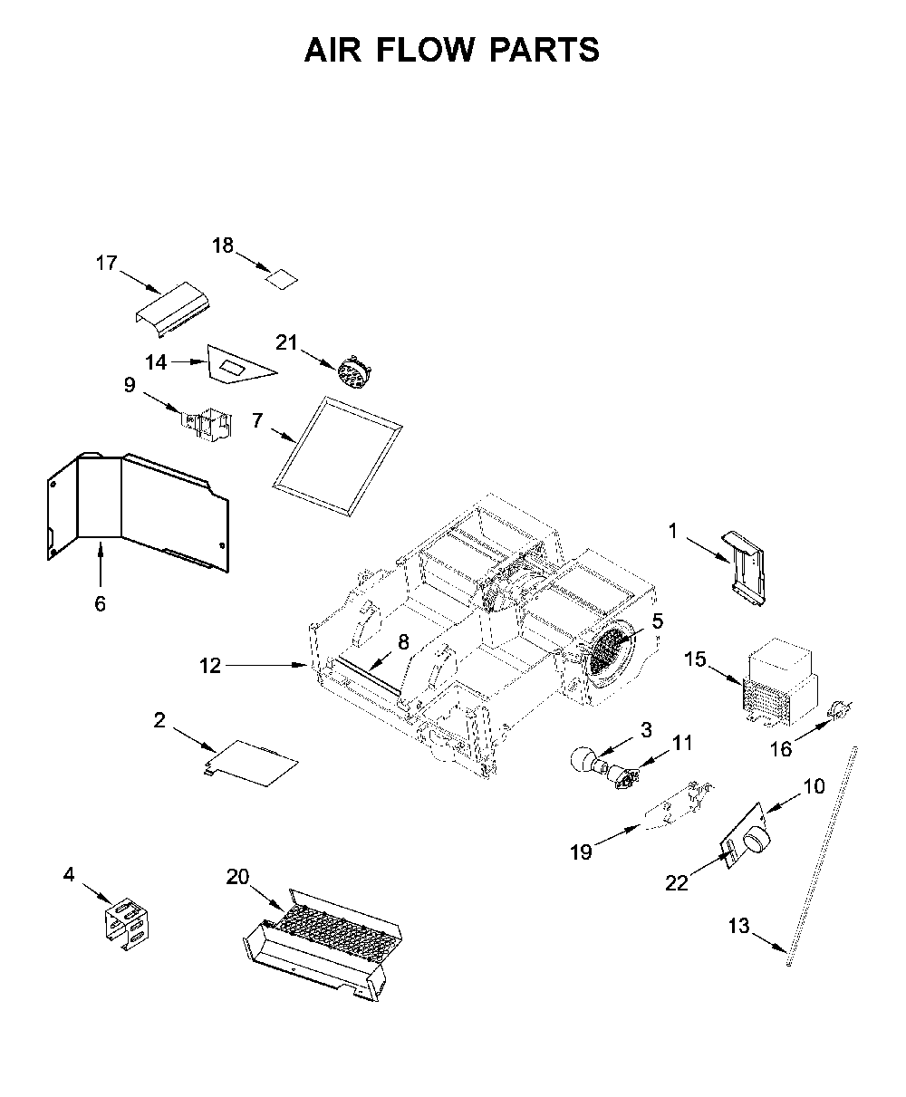 Air flow parts Diagram and Parts List for MMV4206FB6  Maytag Microwave