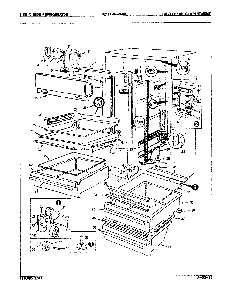 FRESH FOOD COMPARTMENT Diagram and Parts List for RC24HN-3AW 8N13A Magic Chef Refrigerator