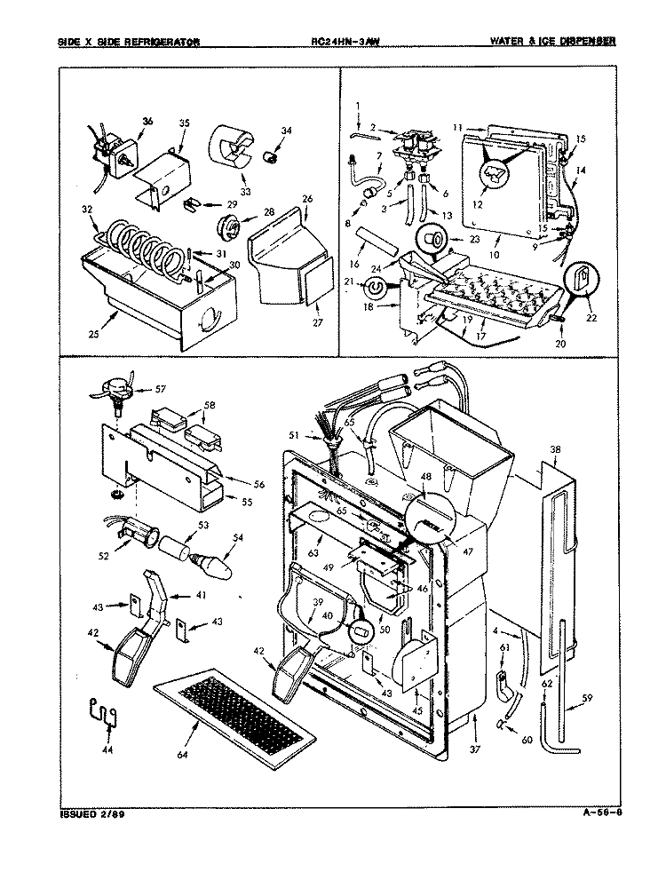 WATER & ICE DISPENSER Diagram and Parts List for RC24HN-3AW 8N13A Magic Chef Refrigerator