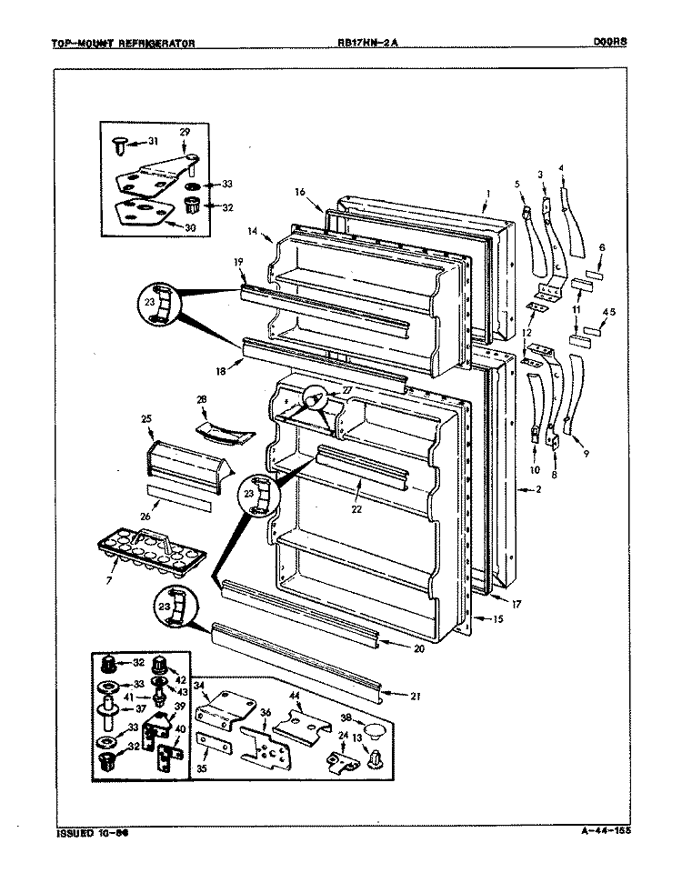 UNIT COMPARTMENT & SYSTEM Diagram and Parts List for RB17HA1AF 8C62A Magic Chef Refrigerator