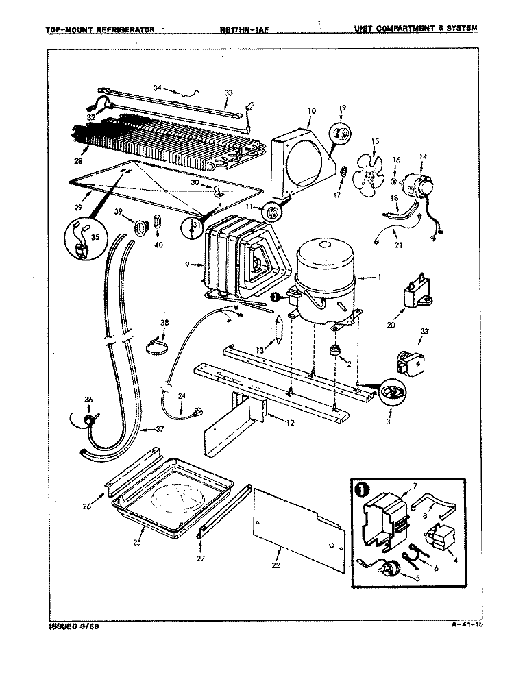 FRESH FOOD COMPARTMENT Diagram and Parts List for RB17HA1AF 8C62A Magic Chef Refrigerator