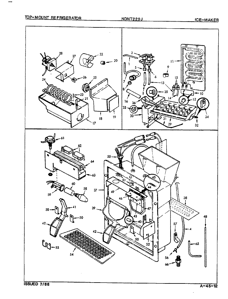 ICE MAKER Diagram and Parts List for NDNT229JA 8B21B Maytag Refrigerator