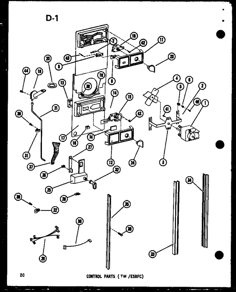Control Parts Diagram and Parts List for TM14F-A-P75658-2WA  Amana Refrigerator