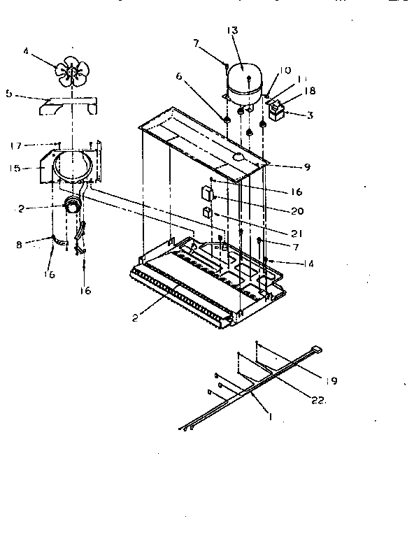 Compressor Compartment Diagram and Parts List for TR21S4L-P1196103WL  Amana Refrigerator