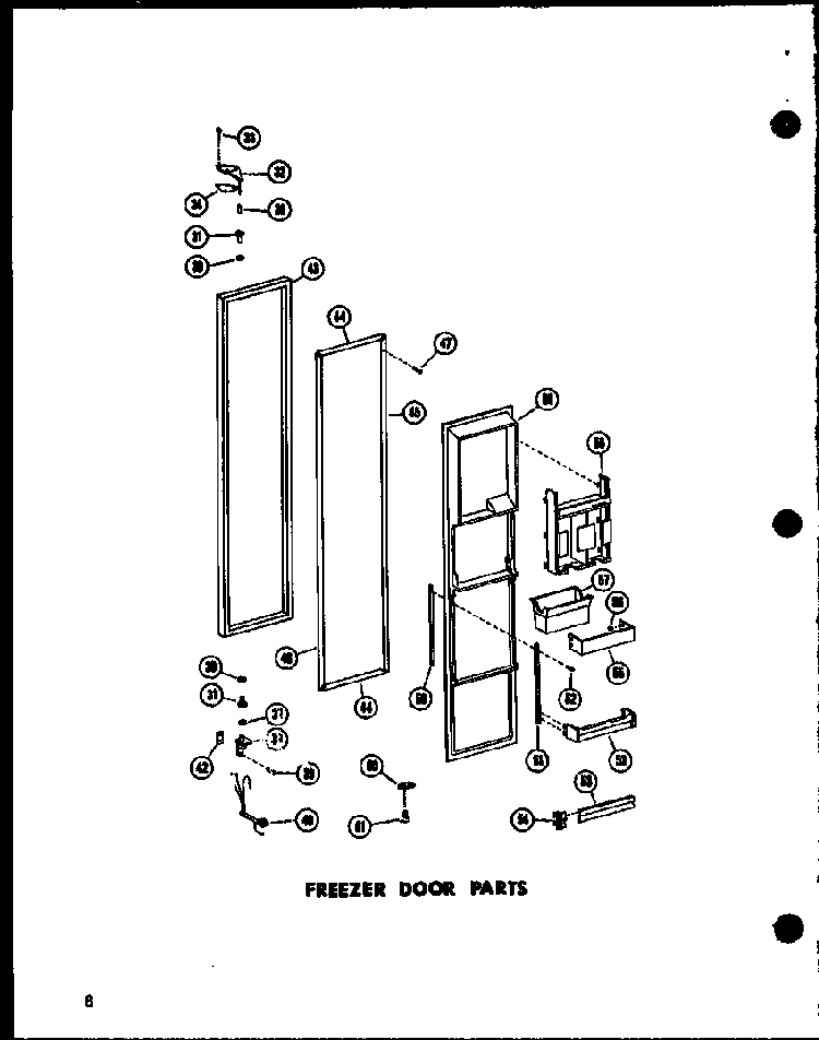 Freezer Door Parts Diagram and Parts List for SD19W-C-P60340-23WC  Amana Refrigerator