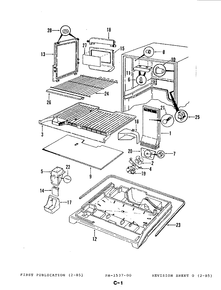 FREEZER COMPARTMENT Diagram and Parts List for RB18DA-3AW 4B48A Magic Chef Refrigerator