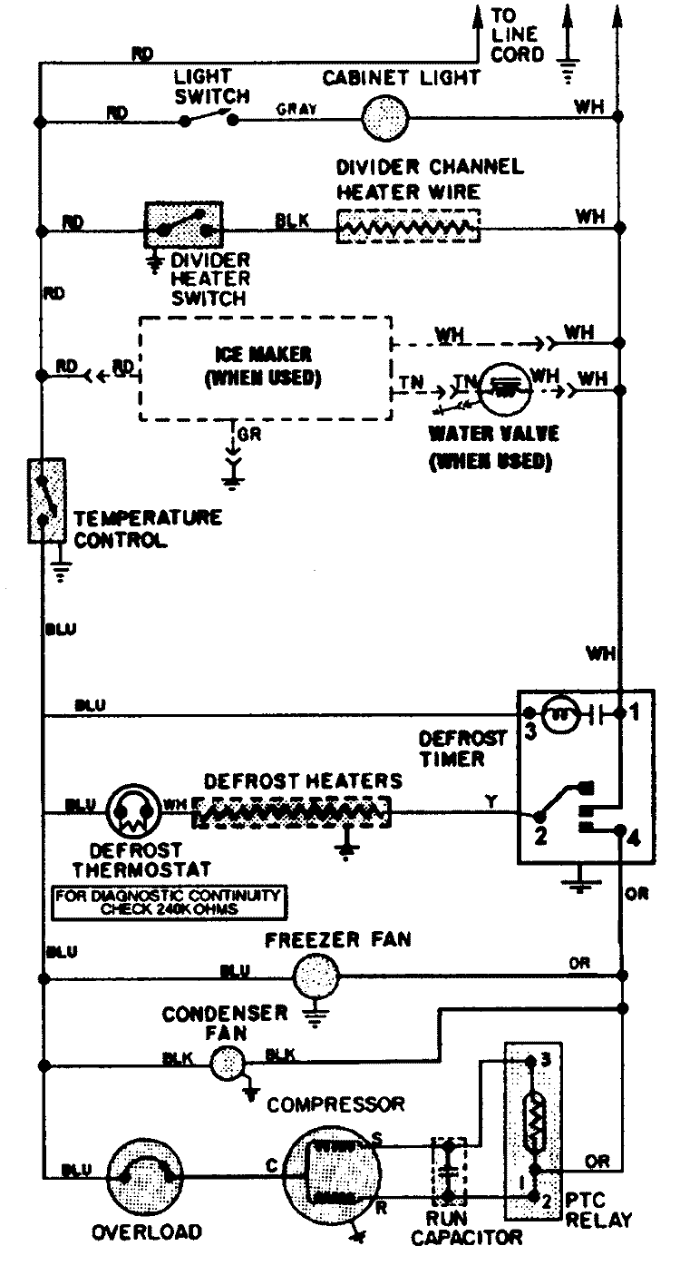 WIRING INFORMATION Diagram and Parts List for RB151TM  Magic Chef Refrigerator