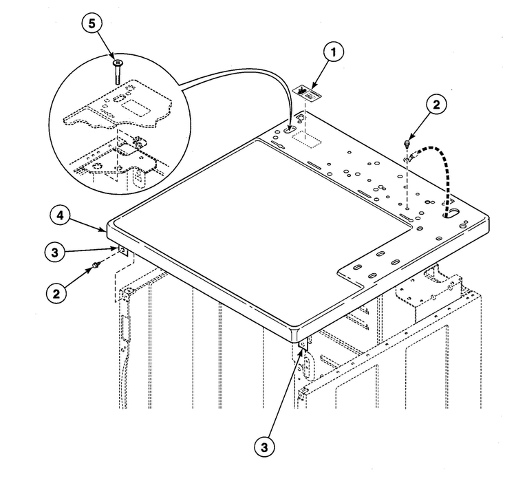 Cabinet Top Diagram and Parts List for SDET07QF1500  Speed Queen Dryer