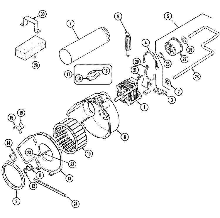 MOTOR & DRIVE Diagram and Parts List for ADG20N3V  Admiral Dryer